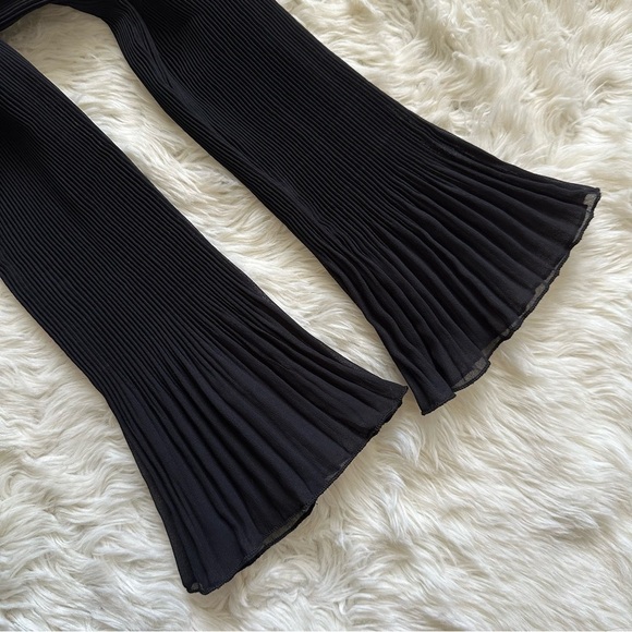 Madewell Blouse Pleated Flare-Sleeve Top Semisheer Black XXS NWT New - Picture 9 of 14